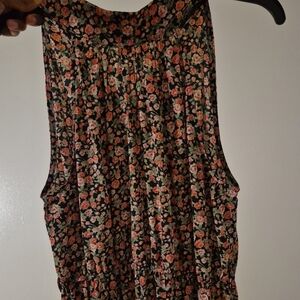 SHEIN Floral Black and Pink Dress